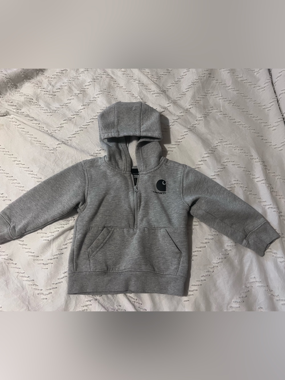 Carhartt Kids Grey Zip-Up Hooded Sweatshirt